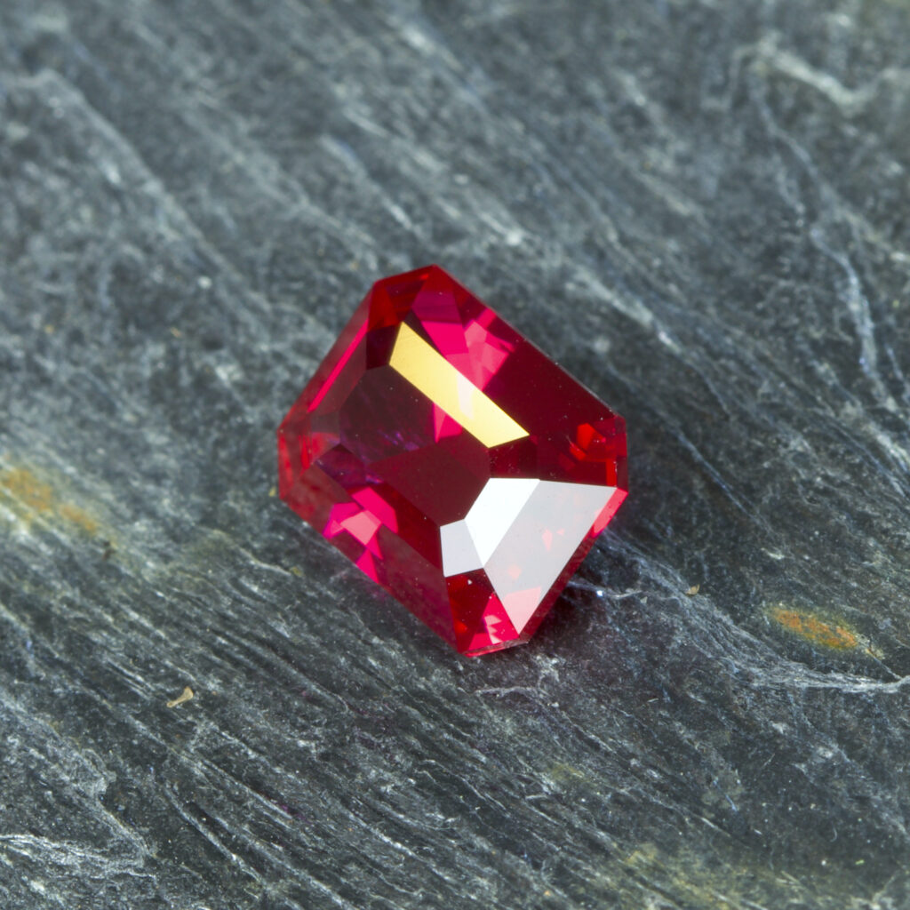 Alternative view of Flame Fusion Ruby · Faceted Stone · 3.25 ct · Ruby Red