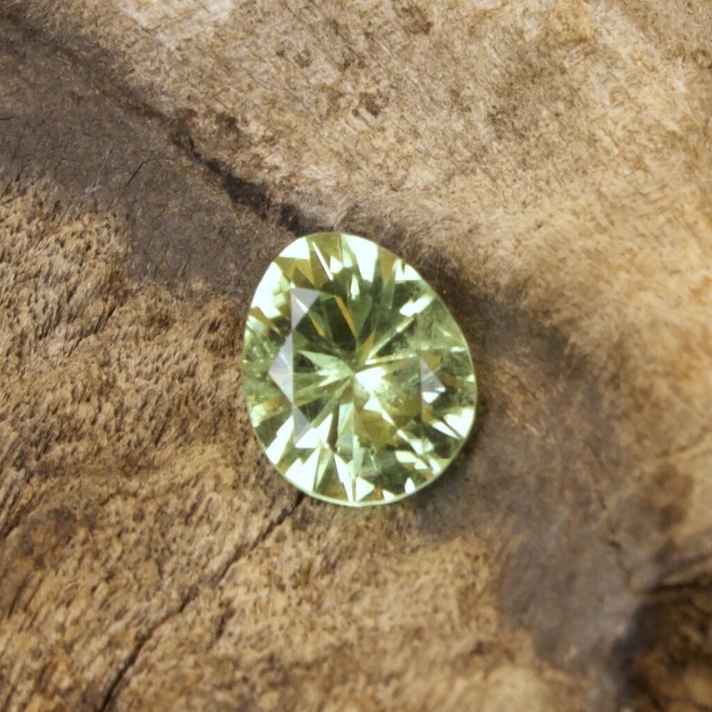 Faceted Peridot in Egg Cut