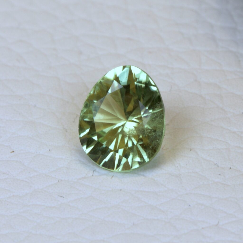 Faceted Peridot in Egg Cut