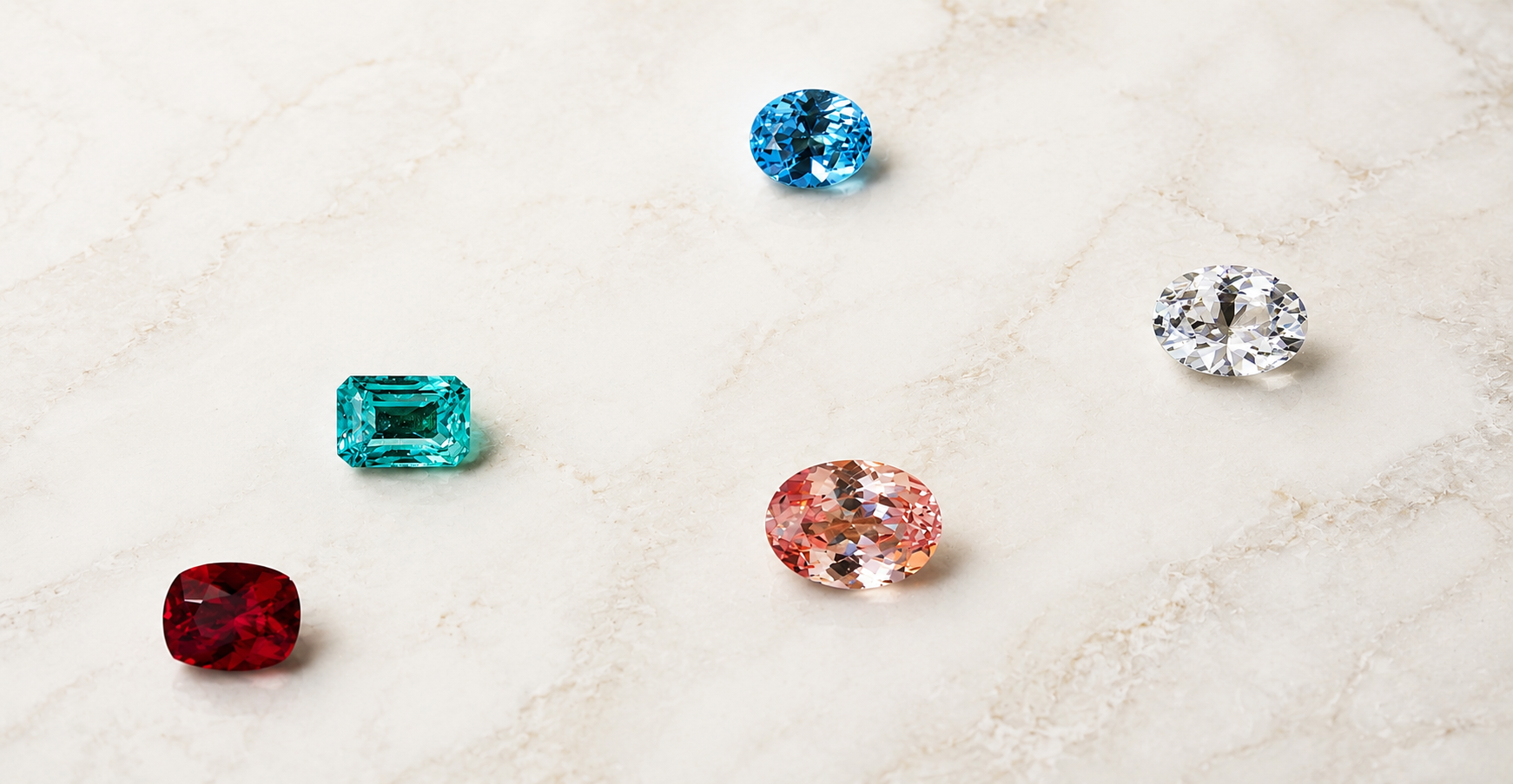 Marble background with gems
